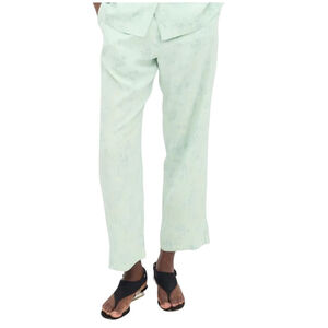 Raquel Allegra NWT Floral Jaquard Trousers in Mint Green Sz 2 (L)